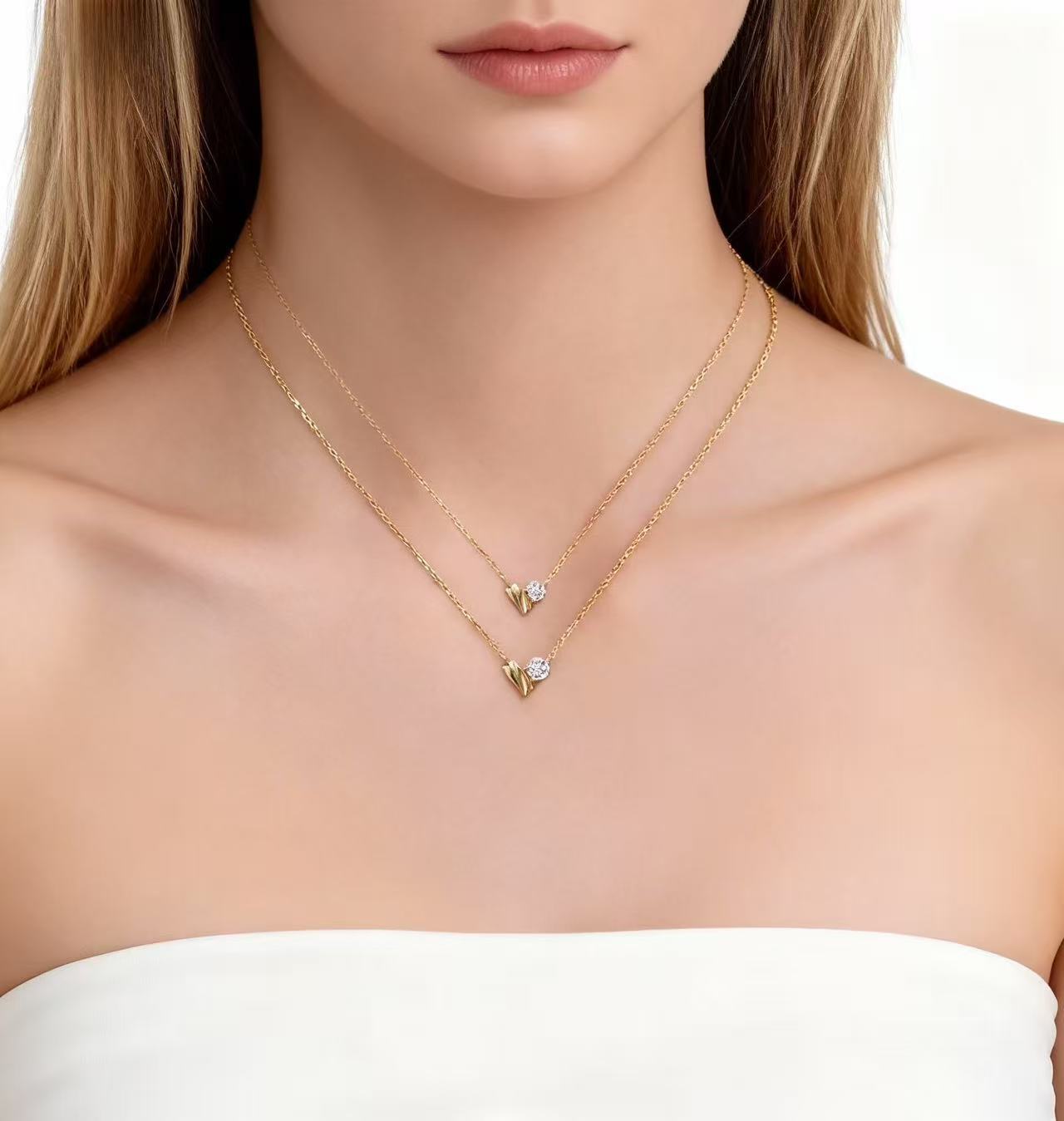 Aetheris A Heart of Light: Round Diamond Heart Pendant Set N25020010