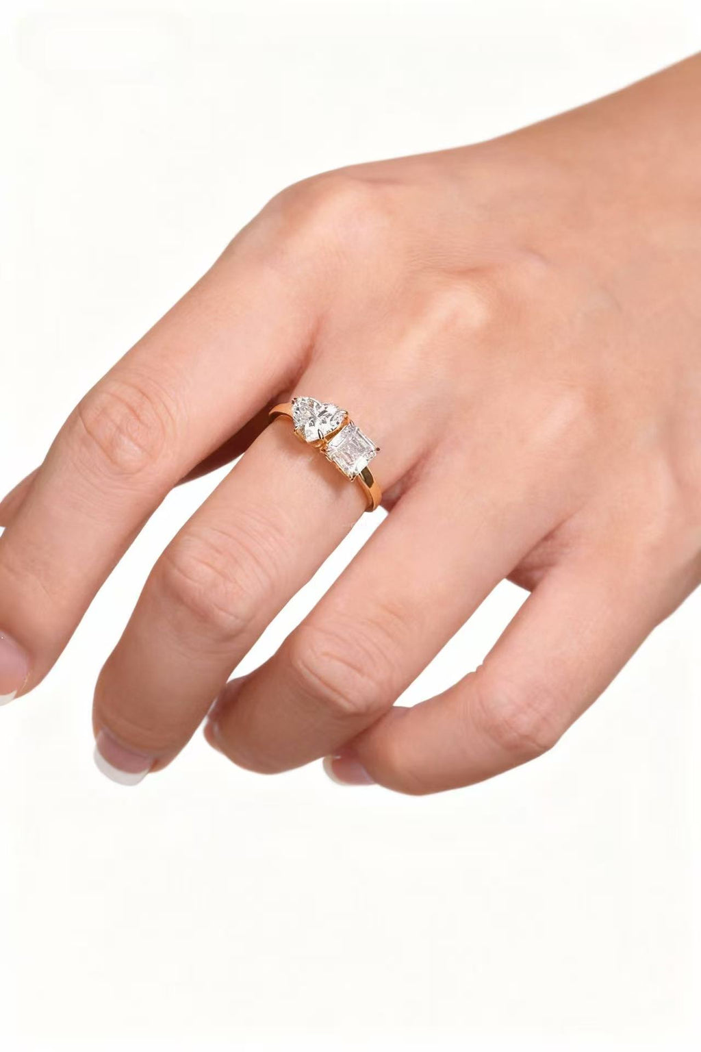 Aetheris Dual Poetry: Heart & Asscher Cut Diamond Ring R25020004