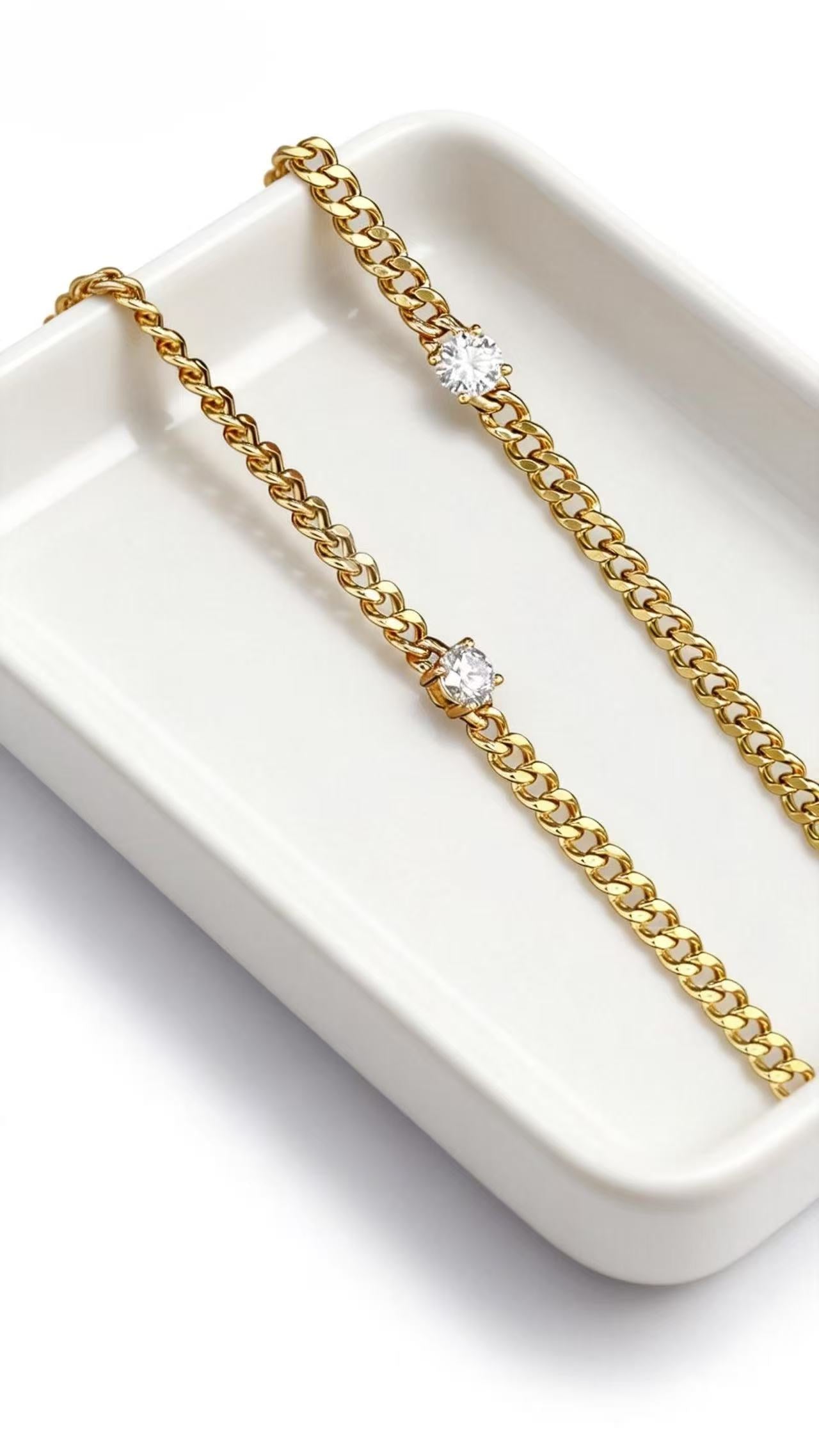 Aetheris One-Stone Cuban Bracelet, Cuban chain Bracelet B26020001