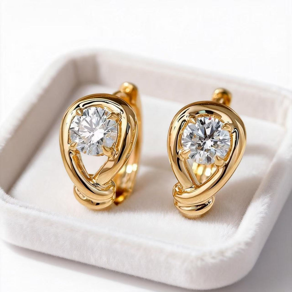 Aetheris Rope Knot Diamond Huggie Earrings E26020001