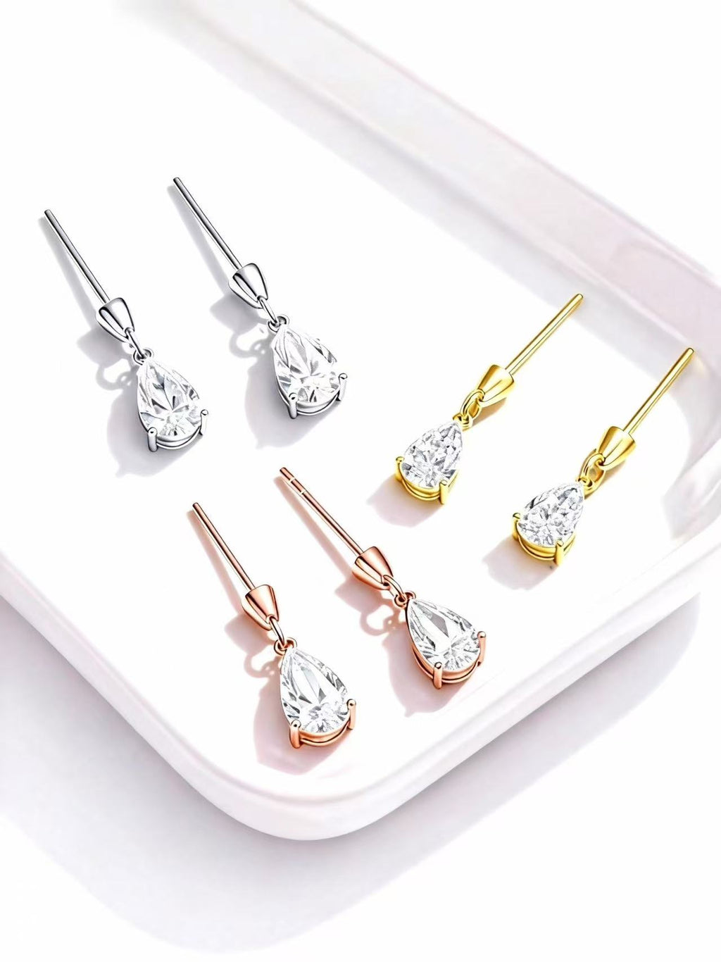 Aetheris A Single Tear of Light: Pear Cut Diamond Earrings E25020010