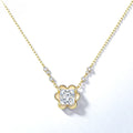 Aetheris Blooming Brilliance: 1ct Princess Cut Floral Pendant Set N25020006