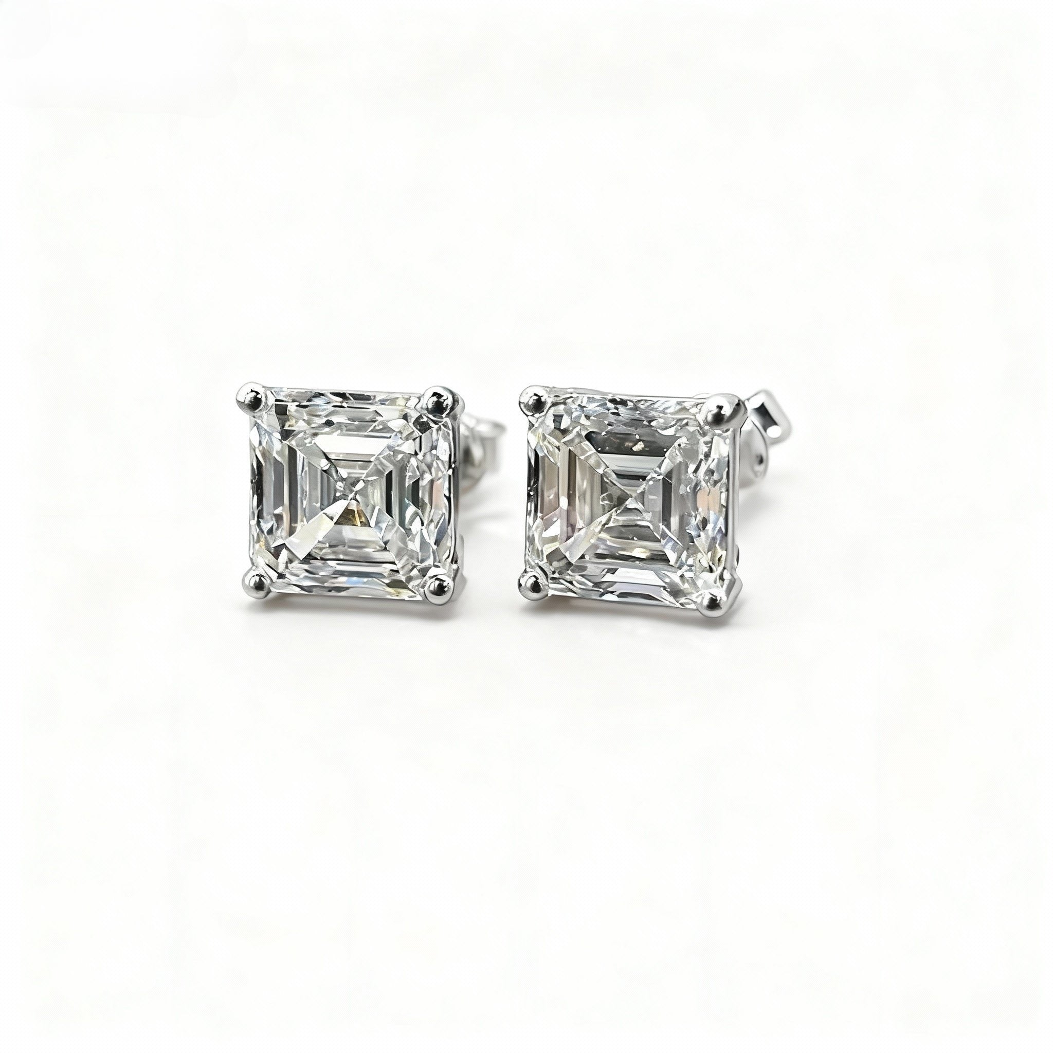 Aetheris Eternal Echo: 1ct Ascher Cut Diamond Stud Earrings E25020006