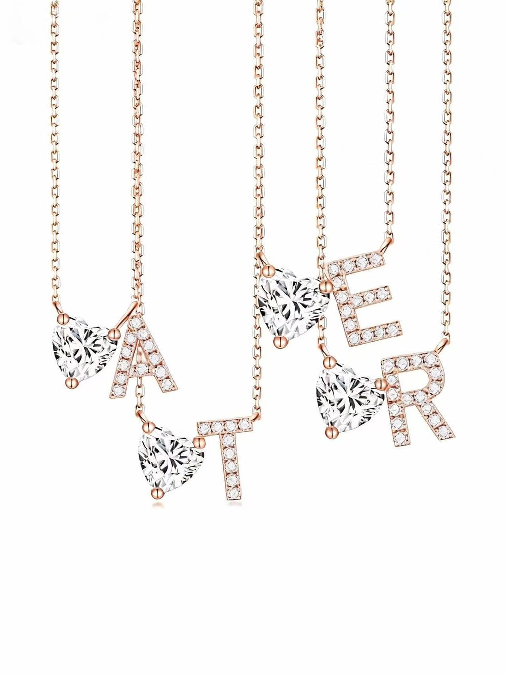 Aetheris Heart Flows with the Will - 1ct Lab-Grown Heart-Shaped Love Diamond Letter Necklace N25020007