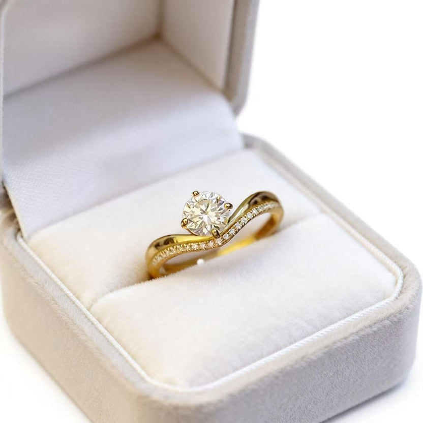 Second original product view of Aetheris Heart Crown lab-grown diamond ring in yellow gold