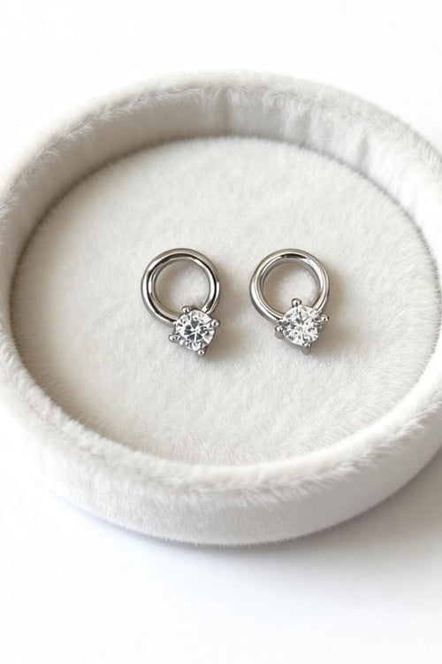 Aetheris Circle of Fortune: Four-Prong Diamond Huggie Earrings E25020015