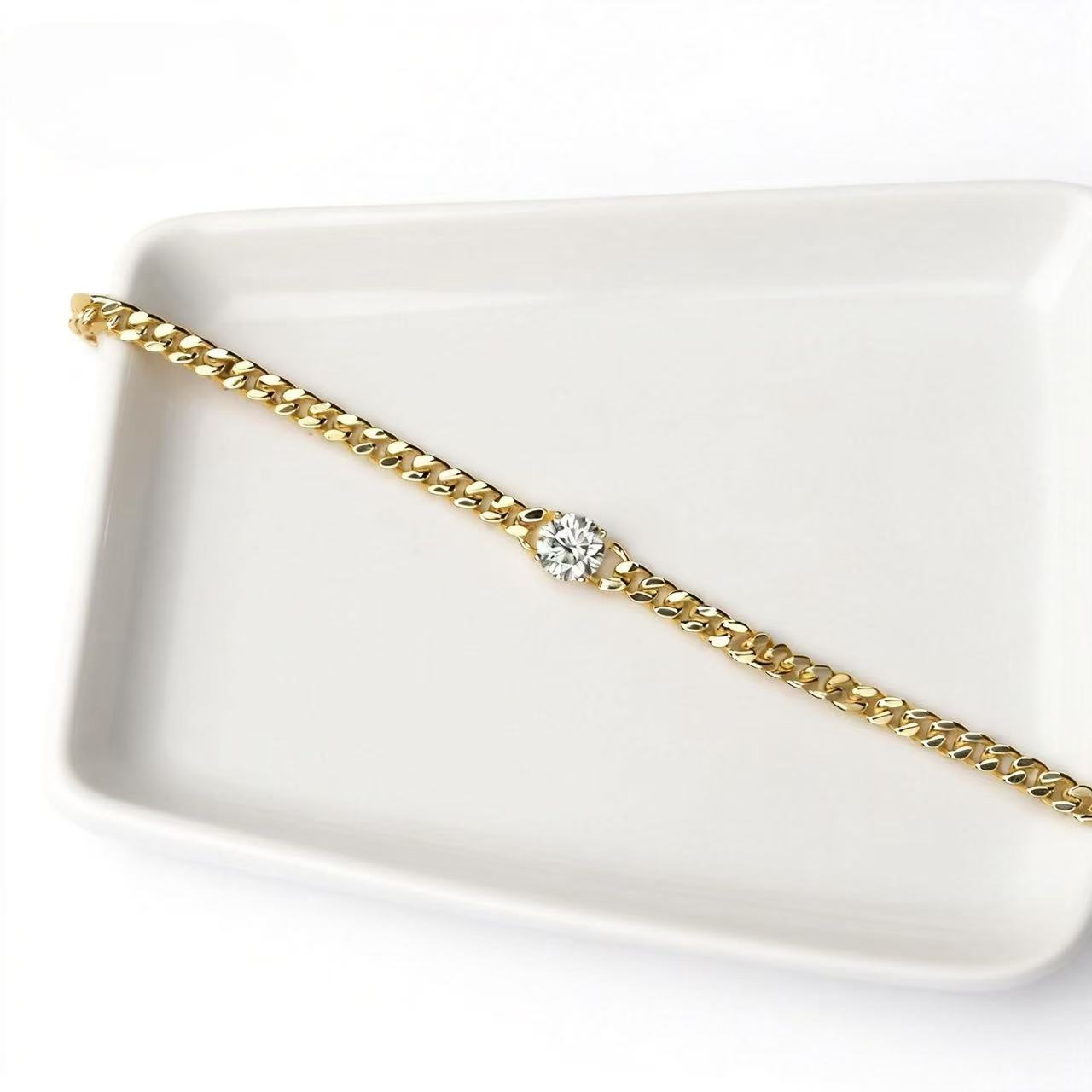 Aetheris One-Stone Cuban Bracelet, Cuban chain Bracelet B26020001