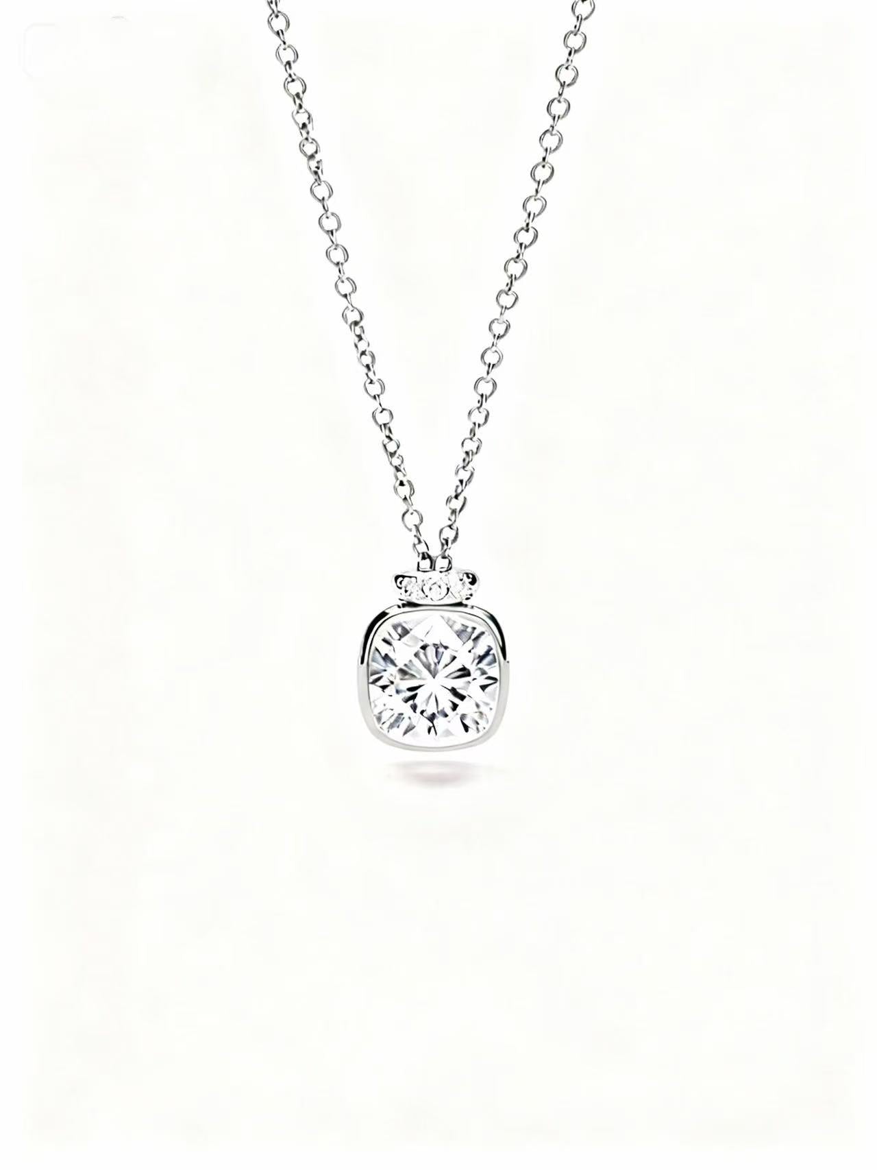 Aetheris The Essence of You: 1ct Cushion Cut Perfume Bottle Necklace Set N25020008