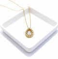 Aetheris Twisted Elegance: 1ct Solitaire Twist Pendant & Chain Set N25020005