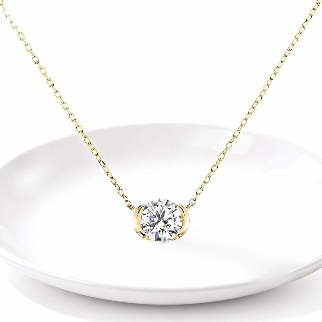 Aetheris Organic Brilliance: 1ct Round "Fruit" Diamond Cluster Necklace Set N25020002
