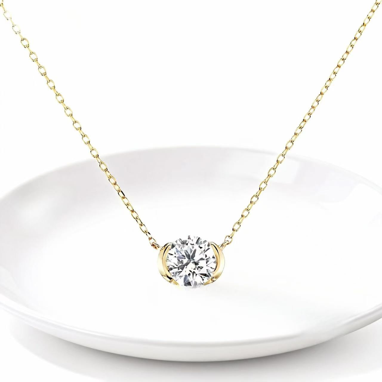Aetheris Organic Brilliance: 1ct Round "Fruit" Diamond Cluster Necklace Set N25020002