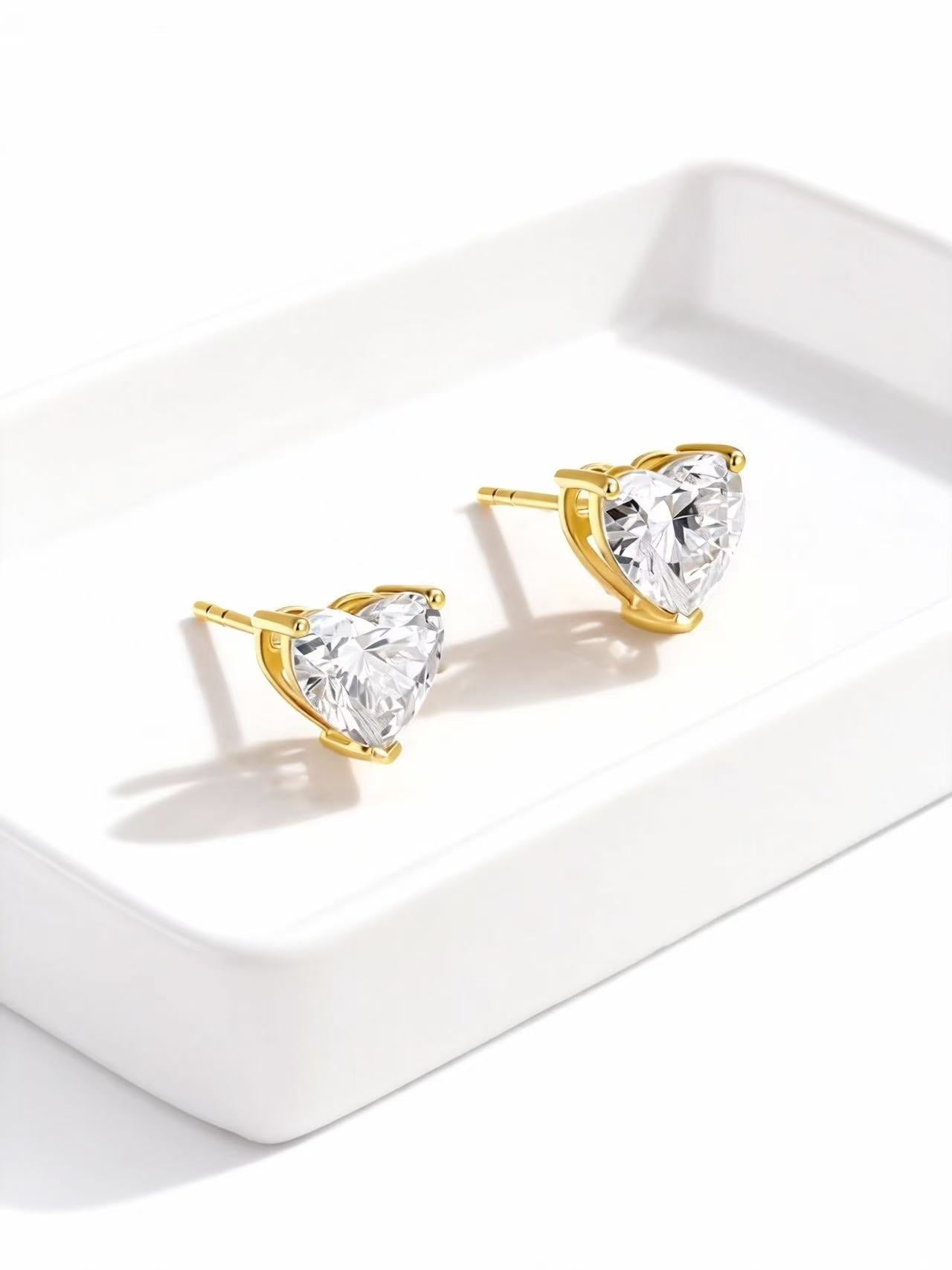 Aetheris Whispering Hearts: 1ct Heart Diamond Stud E25020009