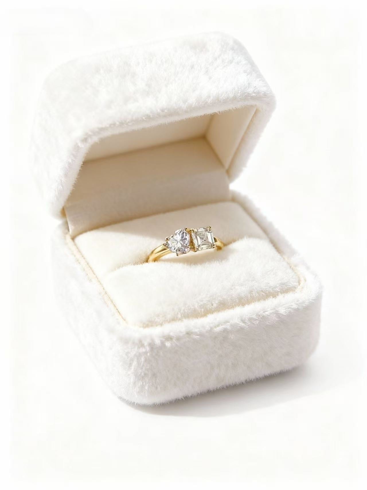 Aetheris Dual Poetry: Heart & Asscher Cut Diamond Ring R25020004