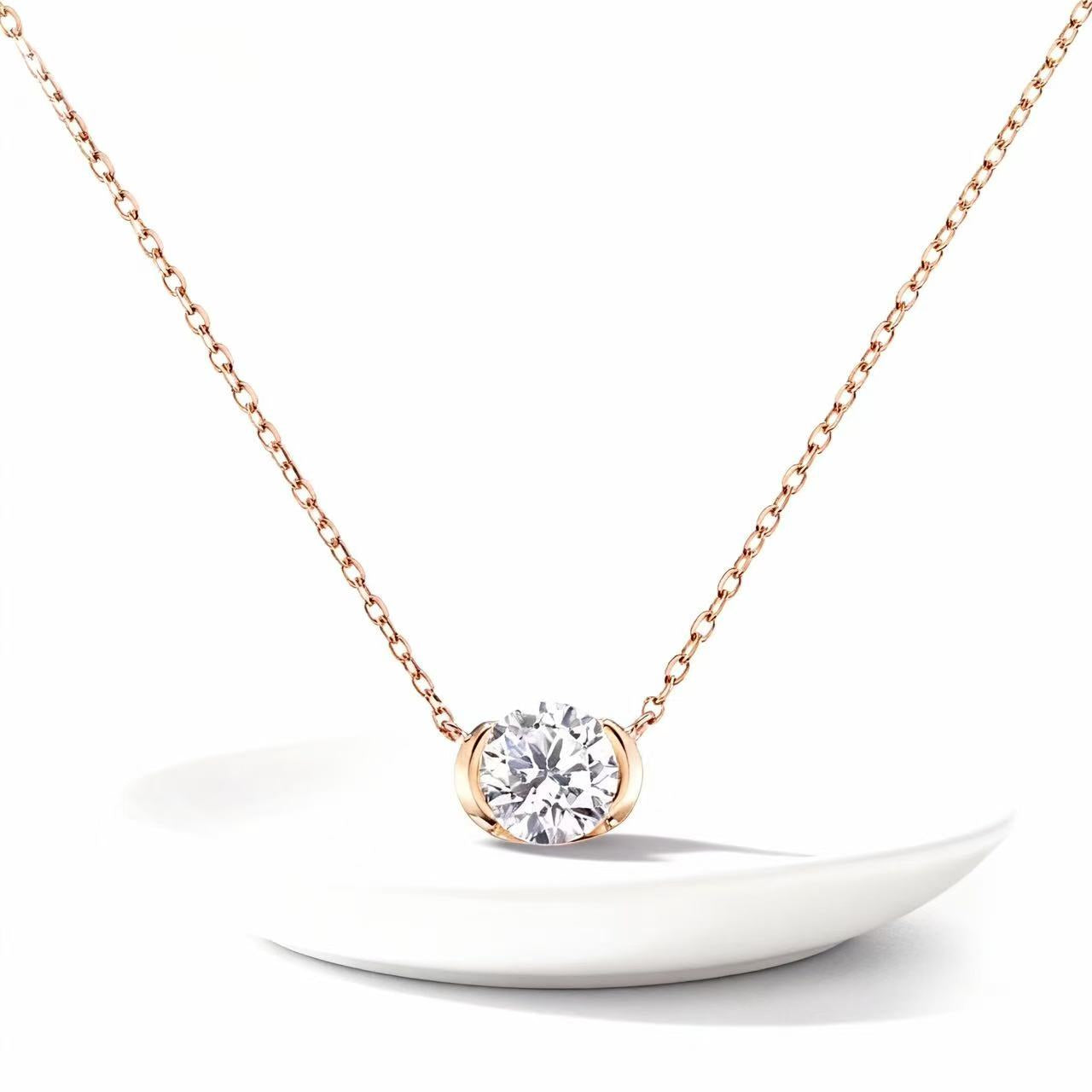 Aetheris Organic Brilliance: 1ct Round "Fruit" Diamond Cluster Necklace Set N25020002