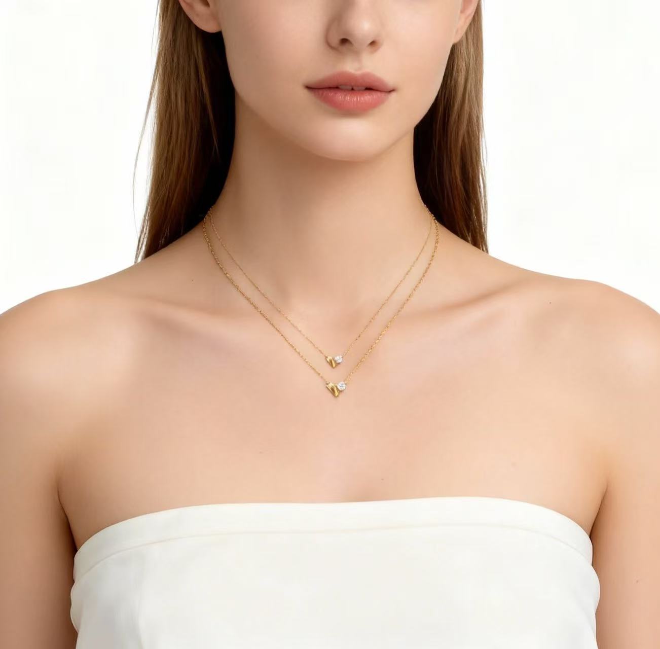 Aetheris A Heart of Light: Round Diamond Heart Pendant Set N25020010