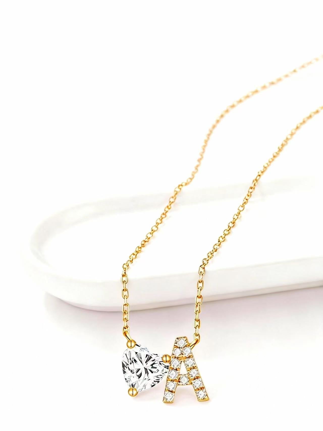 Aetheris Heart Flows with the Will - 1ct Lab-Grown Heart-Shaped Love Diamond Letter Necklace N25020007