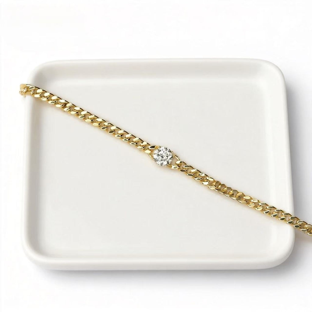 Aetheris One-Stone Cuban Bracelet, Cuban chain Bracelet B26020001