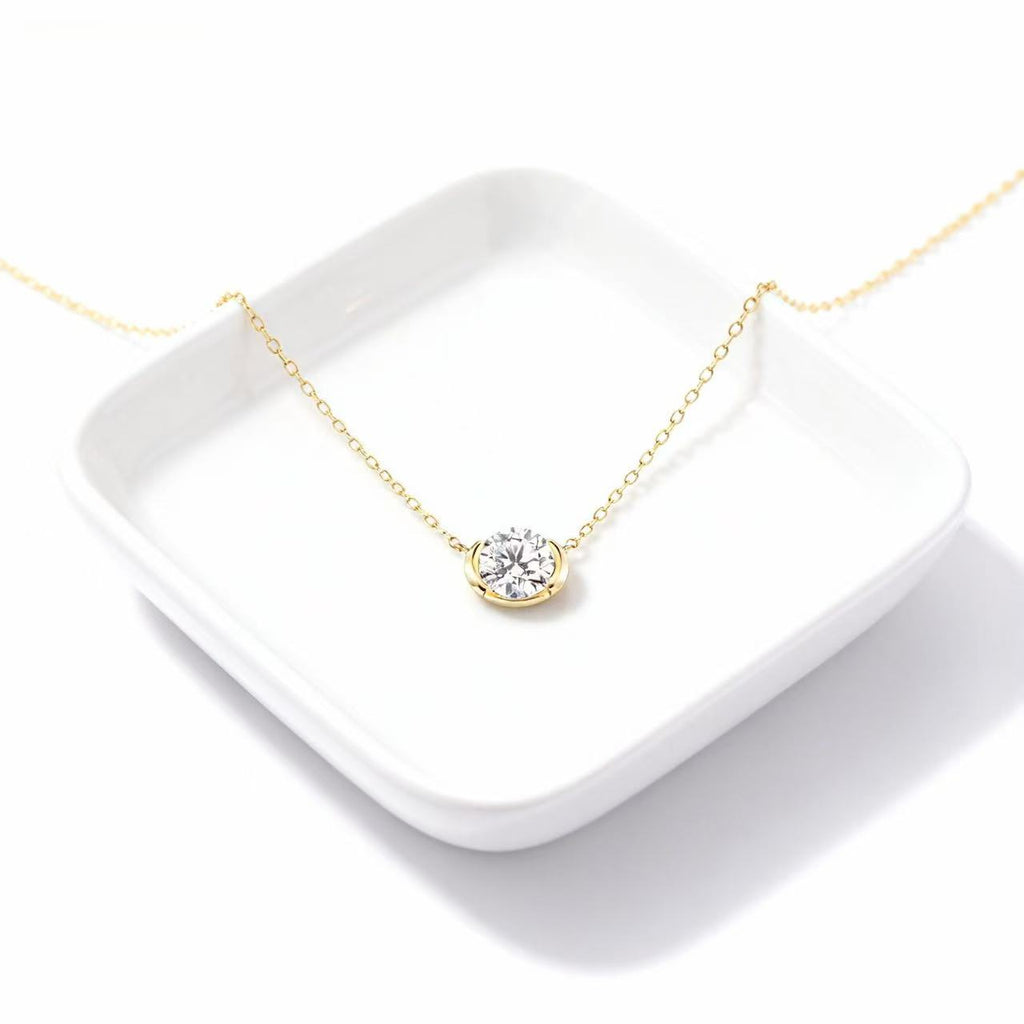 Aetheris Organic Brilliance: 1ct Round "Fruit" Diamond Cluster Necklace Set N25020002