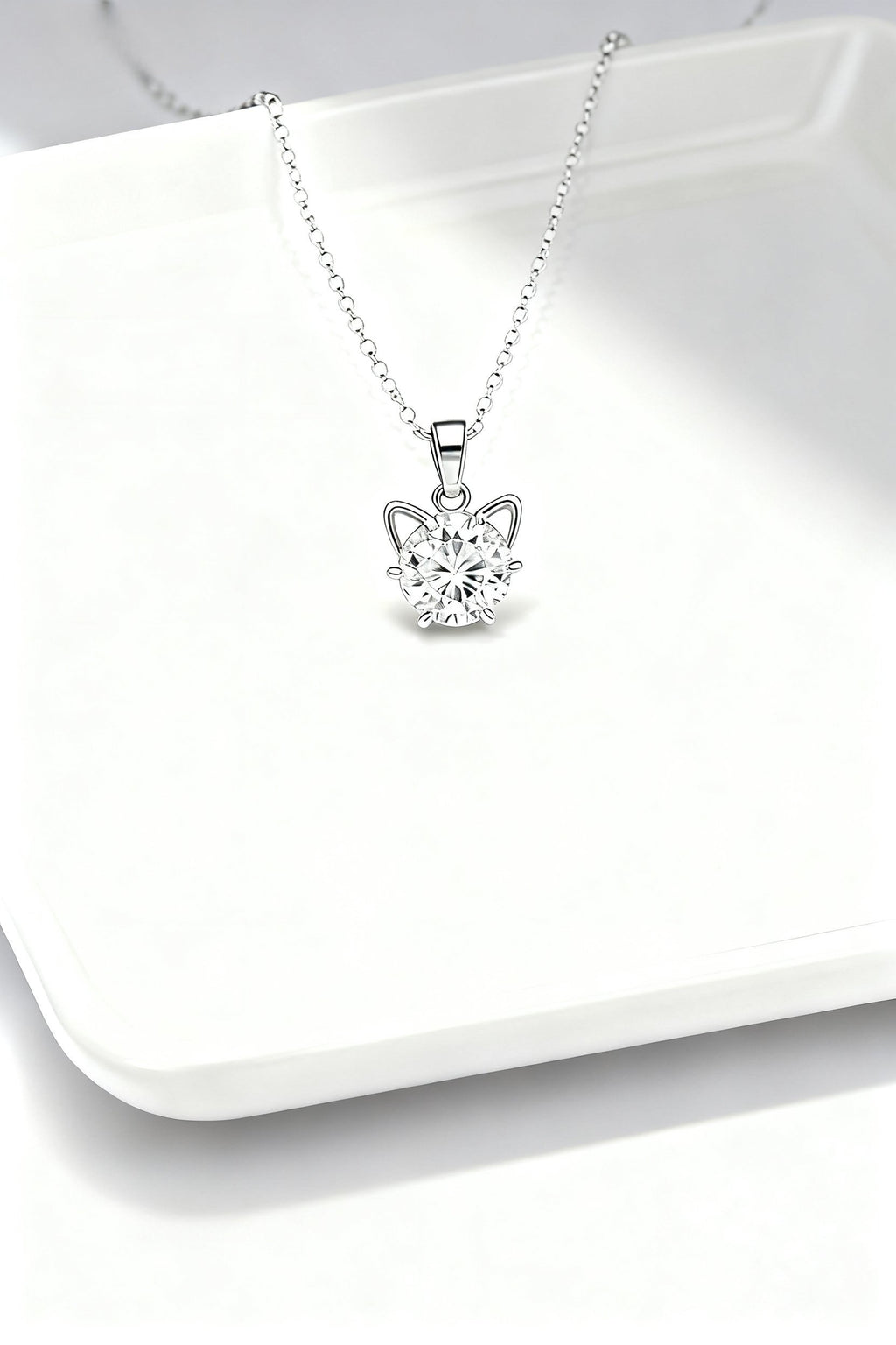 Aetheris Whimsical Glamour-Cat ears Diamond Pendant P25020001