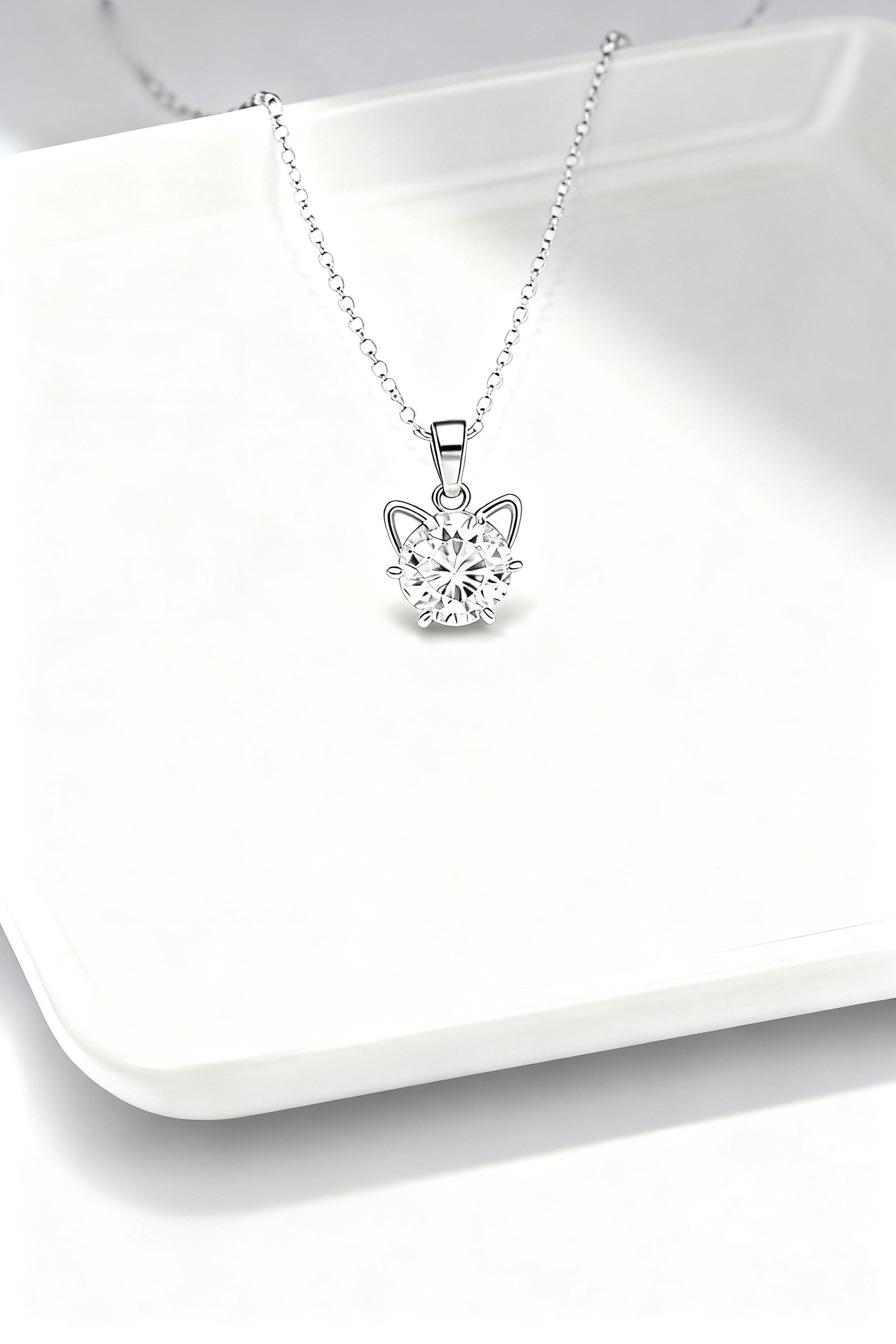 Aetheris Whimsical Glamour-Cat ears Diamond Pendant P25020001