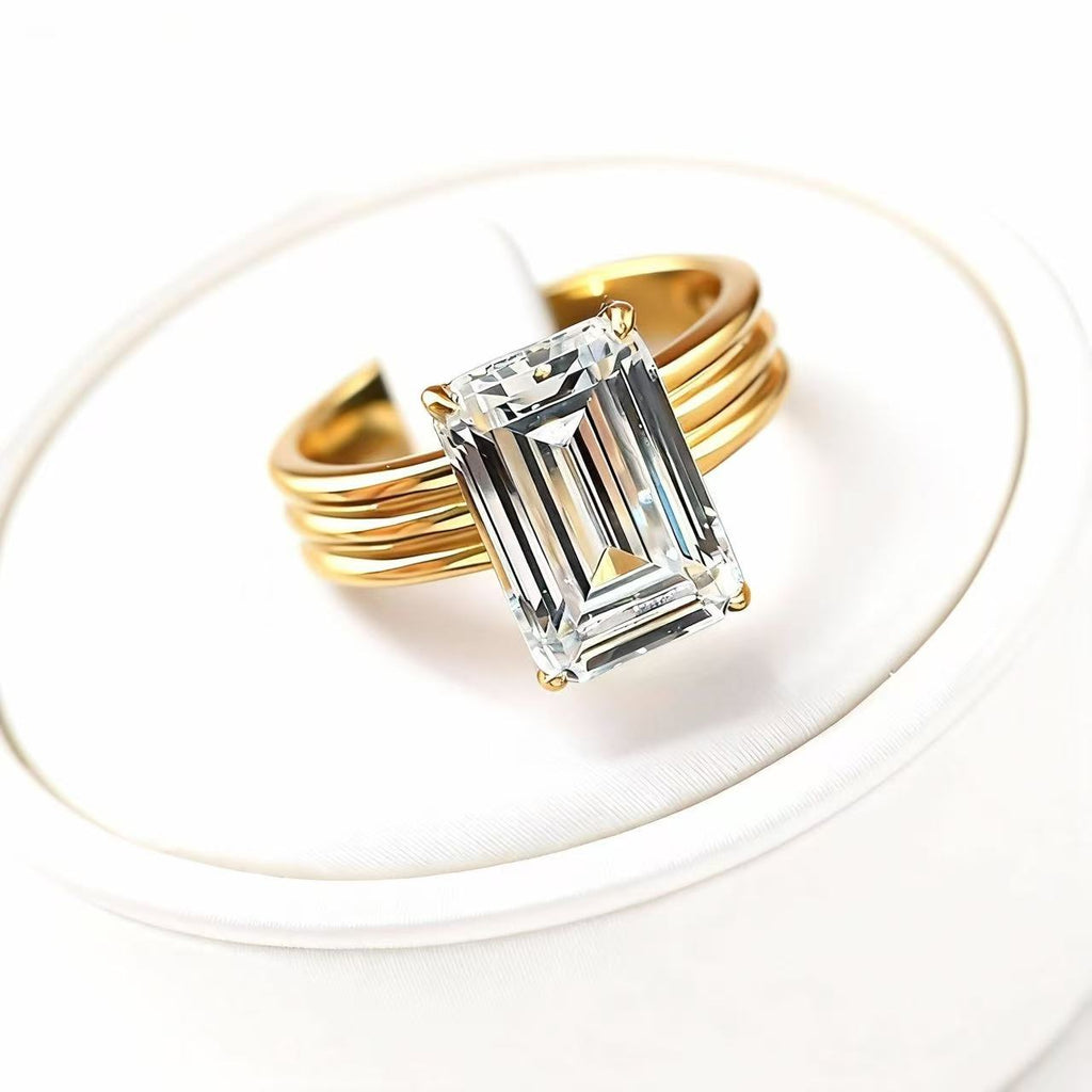 The Architect's Dream: 5ct Emerald Cut Solitaire Ring R25020003
