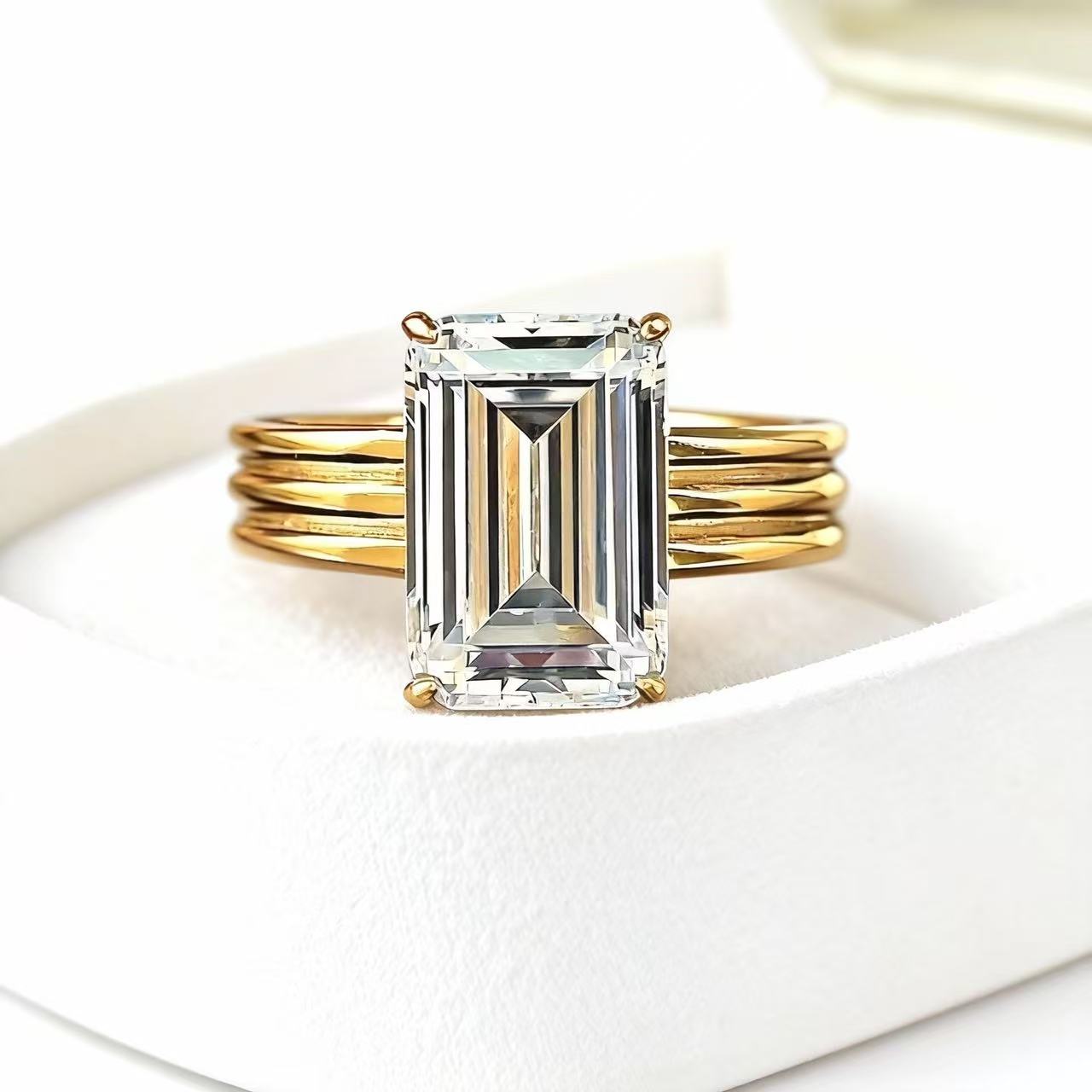 The Architect's Dream: 5ct Emerald Cut Solitaire Ring R25020003