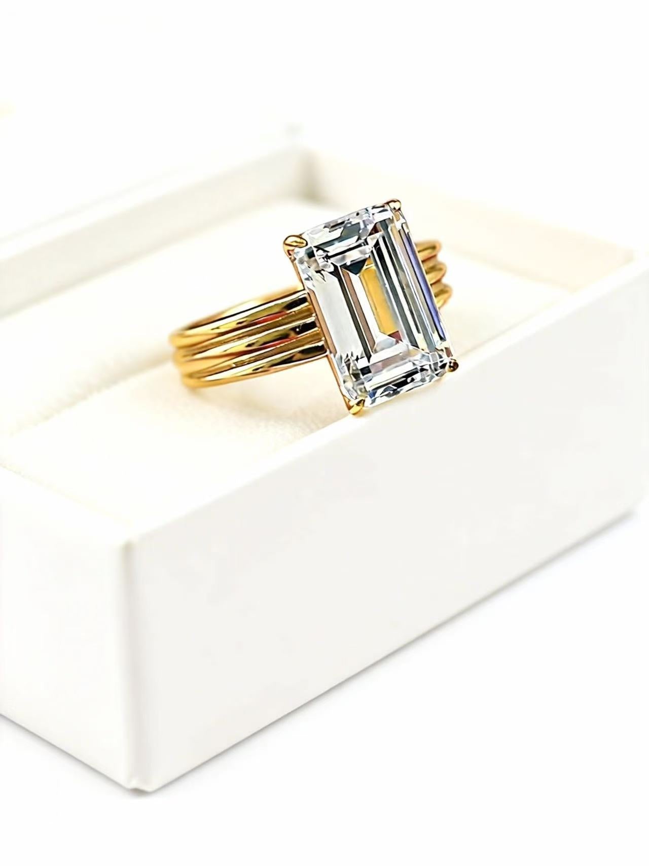 The Architect's Dream: 5ct Emerald Cut Solitaire Ring R25020003