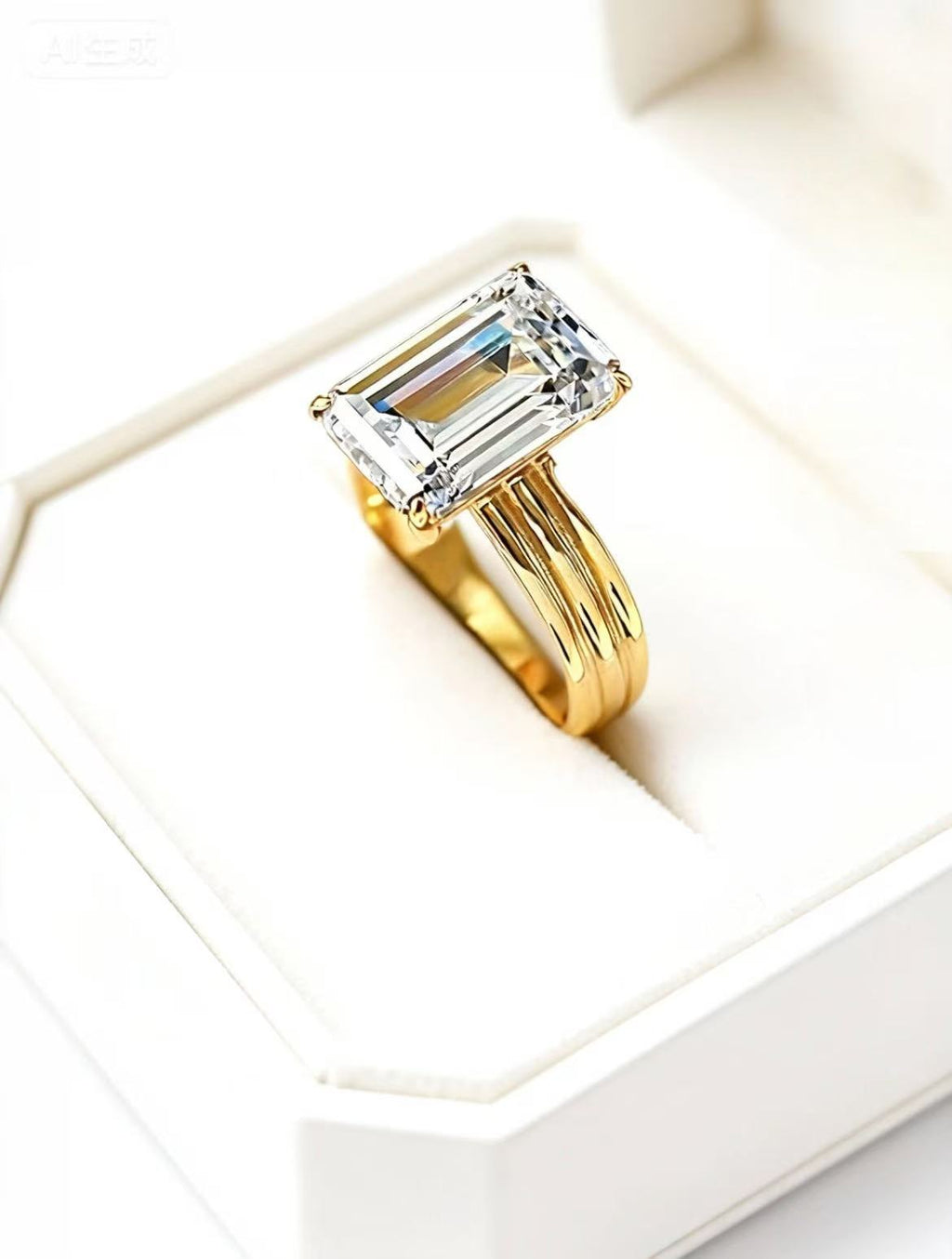 The Architect's Dream: 5ct Emerald Cut Solitaire Ring R25020003