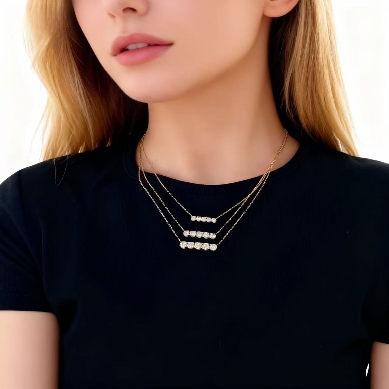 Aetheris Harmony in Light: Five-Stone Balance Pendant Set N25020012