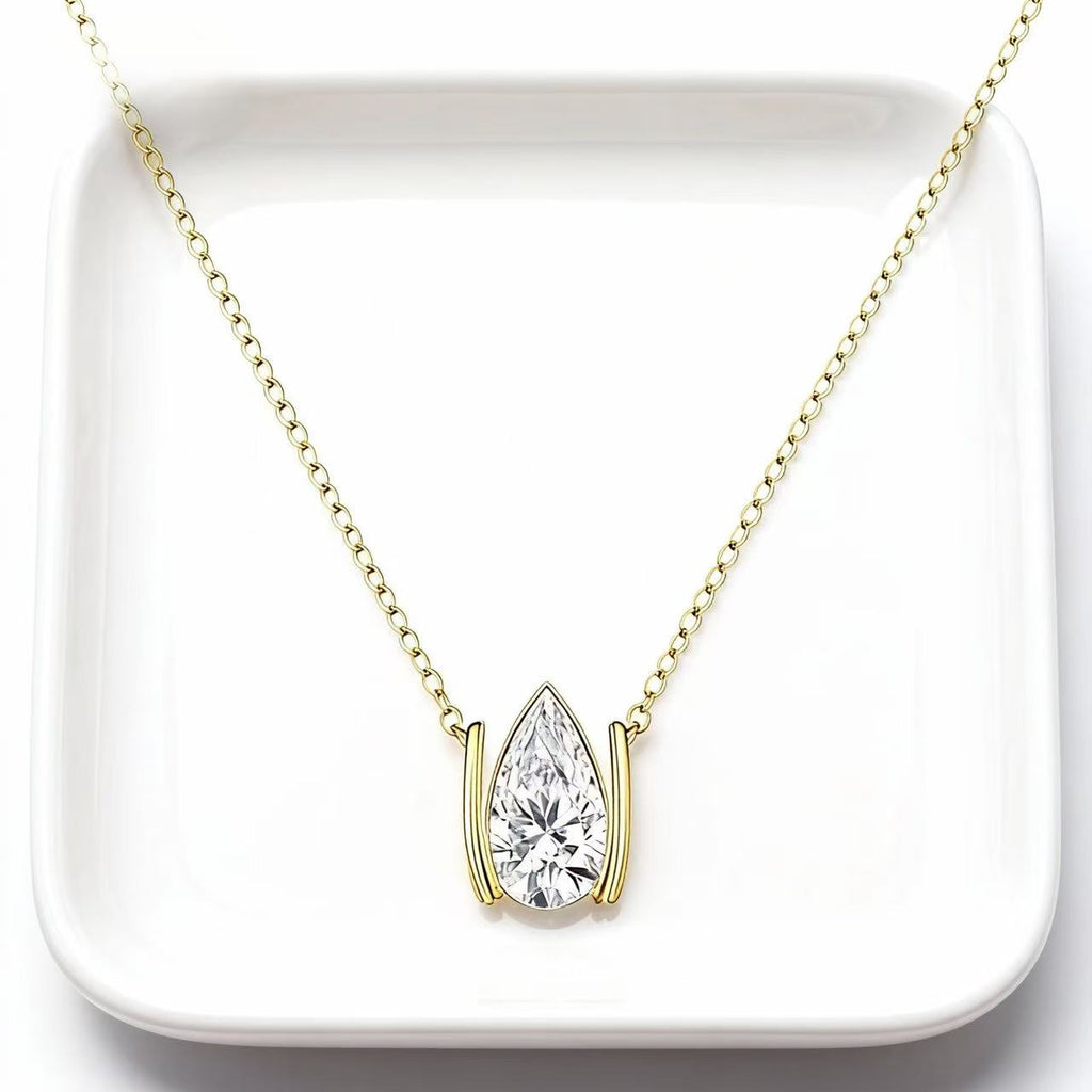 Festival Sparkle: Christmas Tree & Pear Lab-grown diamond Pendant Set N25020003