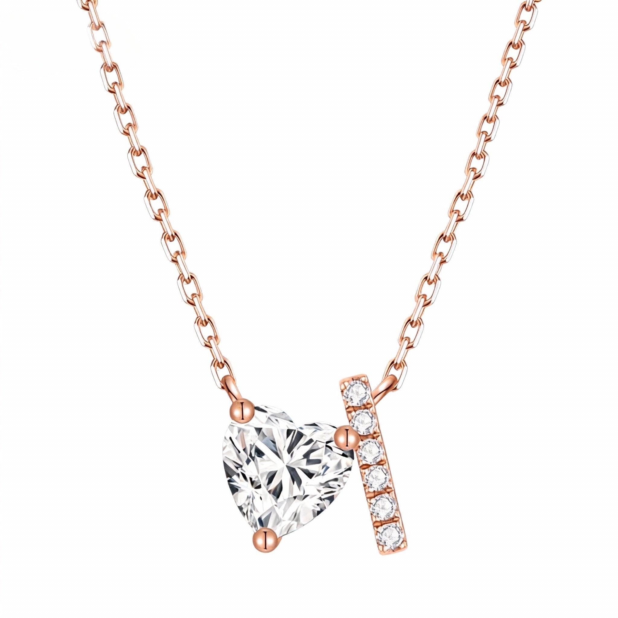 Aetheris Heart Flows with the Will - 1ct Lab-Grown Heart-Shaped Love Diamond Letter Necklace N25020007