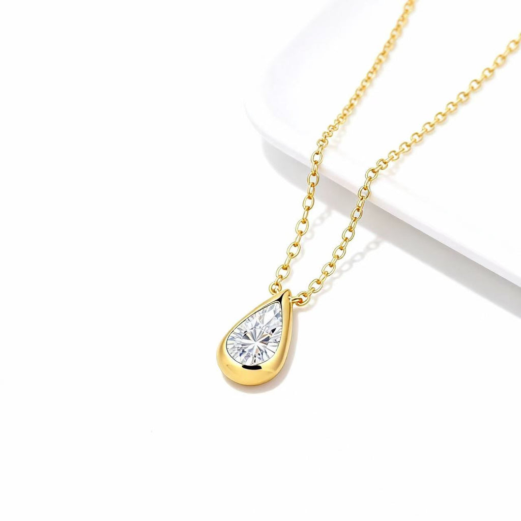Aetheris Sleek Solitaire:  Pear Drop & Chain Set N25020004