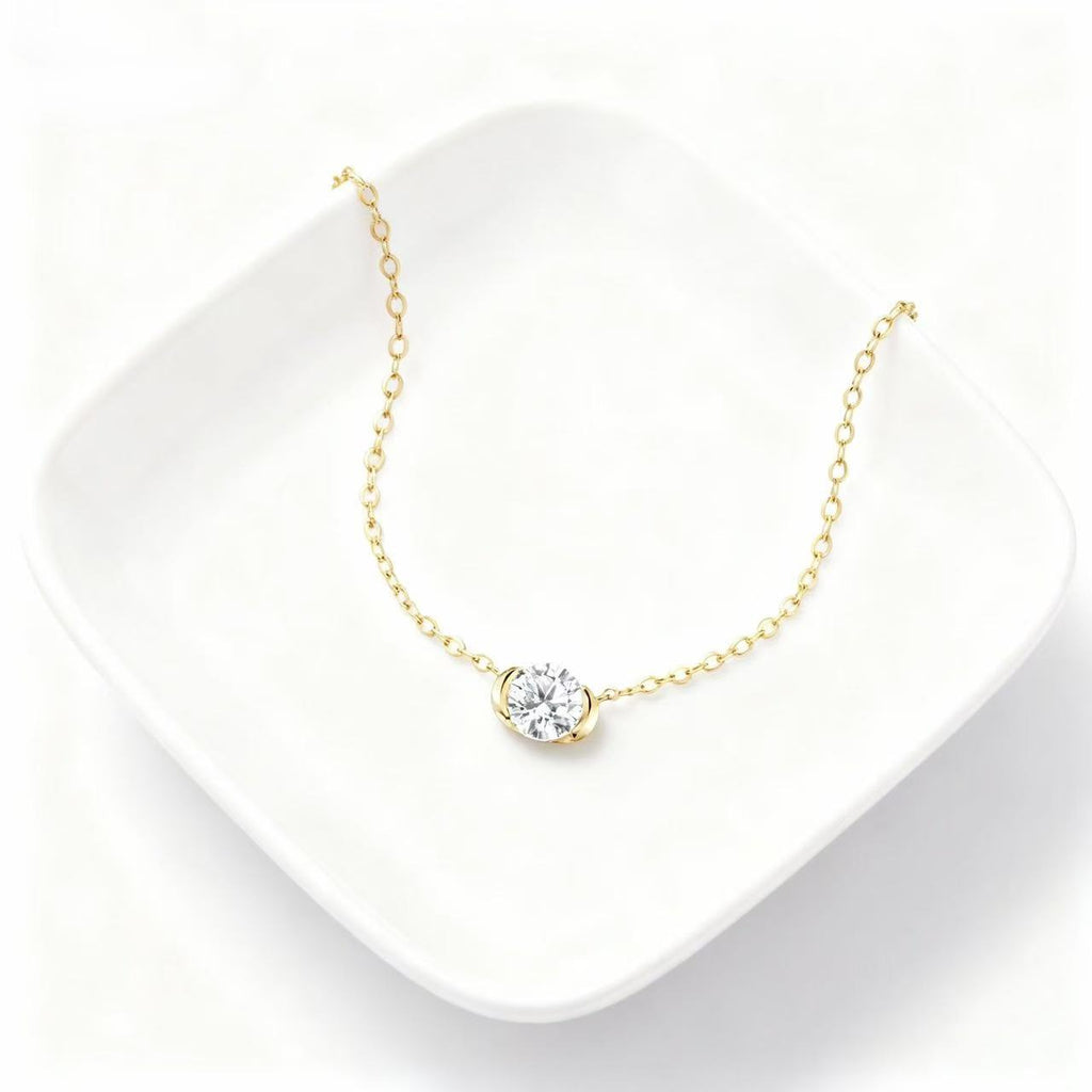 Aetheris Organic Brilliance: 1ct Round "Fruit" Diamond Cluster Necklace Set N25020002