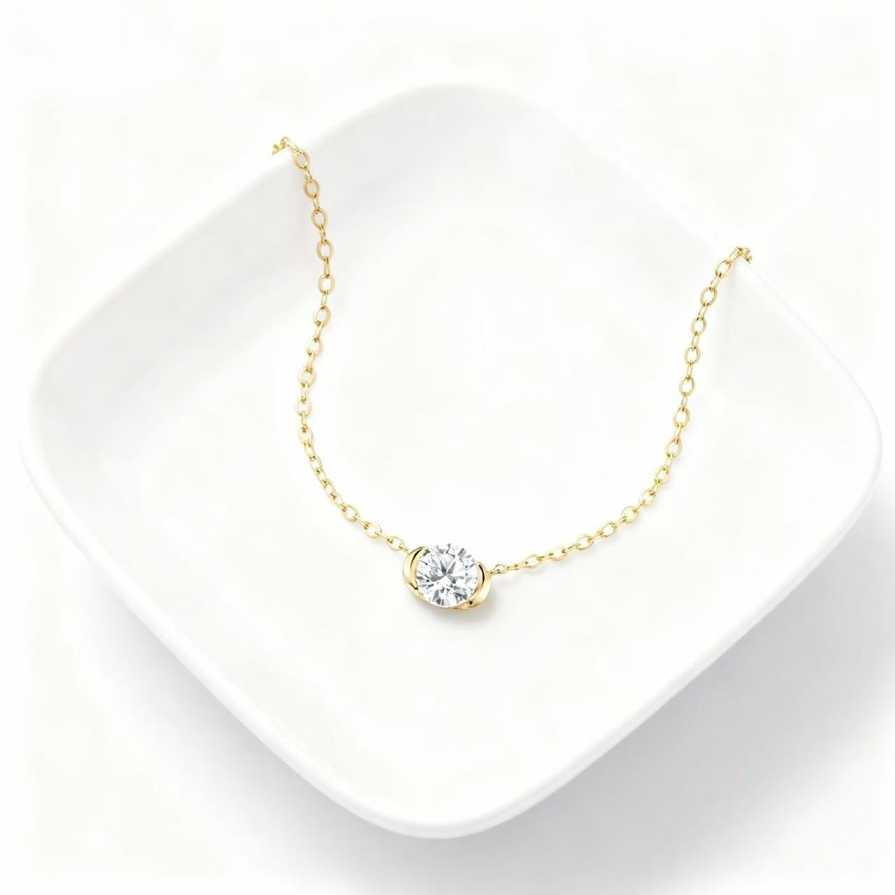 Aetheris Organic Brilliance: 1ct Round "Fruit" Diamond Cluster Necklace Set N25020002