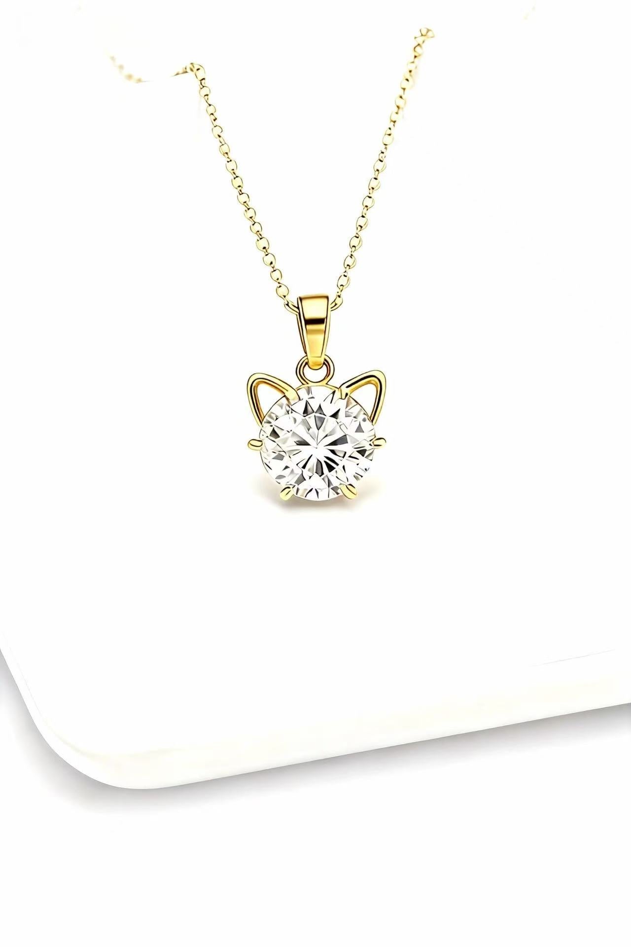 Aetheris Whimsical Glamour-Cat ears Diamond Pendant P25020001