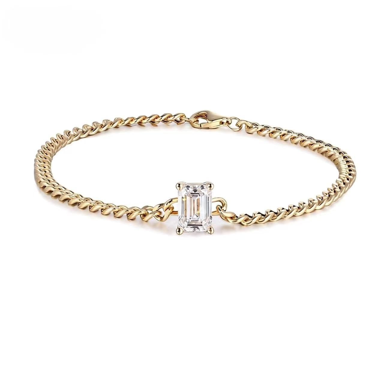 Aetheris One-Stone Cuban Bracelet, Cuban chain Bracelet B26020001