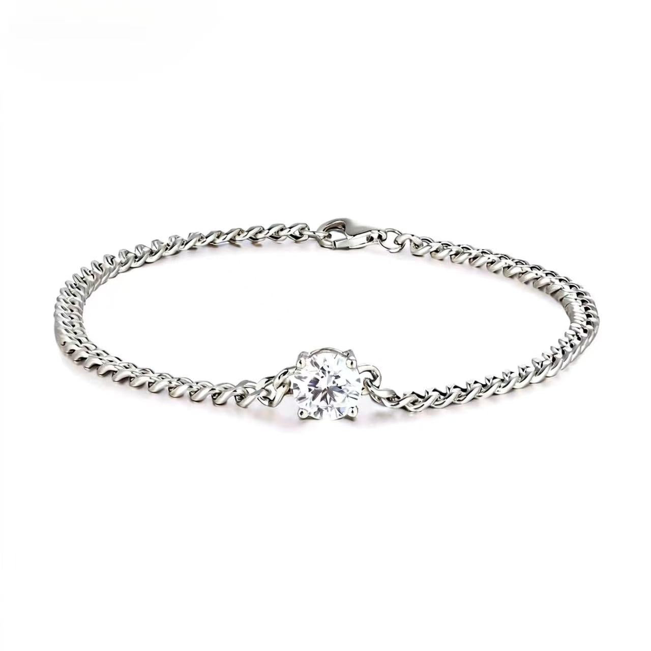 Aetheris One-Stone Cuban Bracelet, Cuban chain Bracelet B26020001