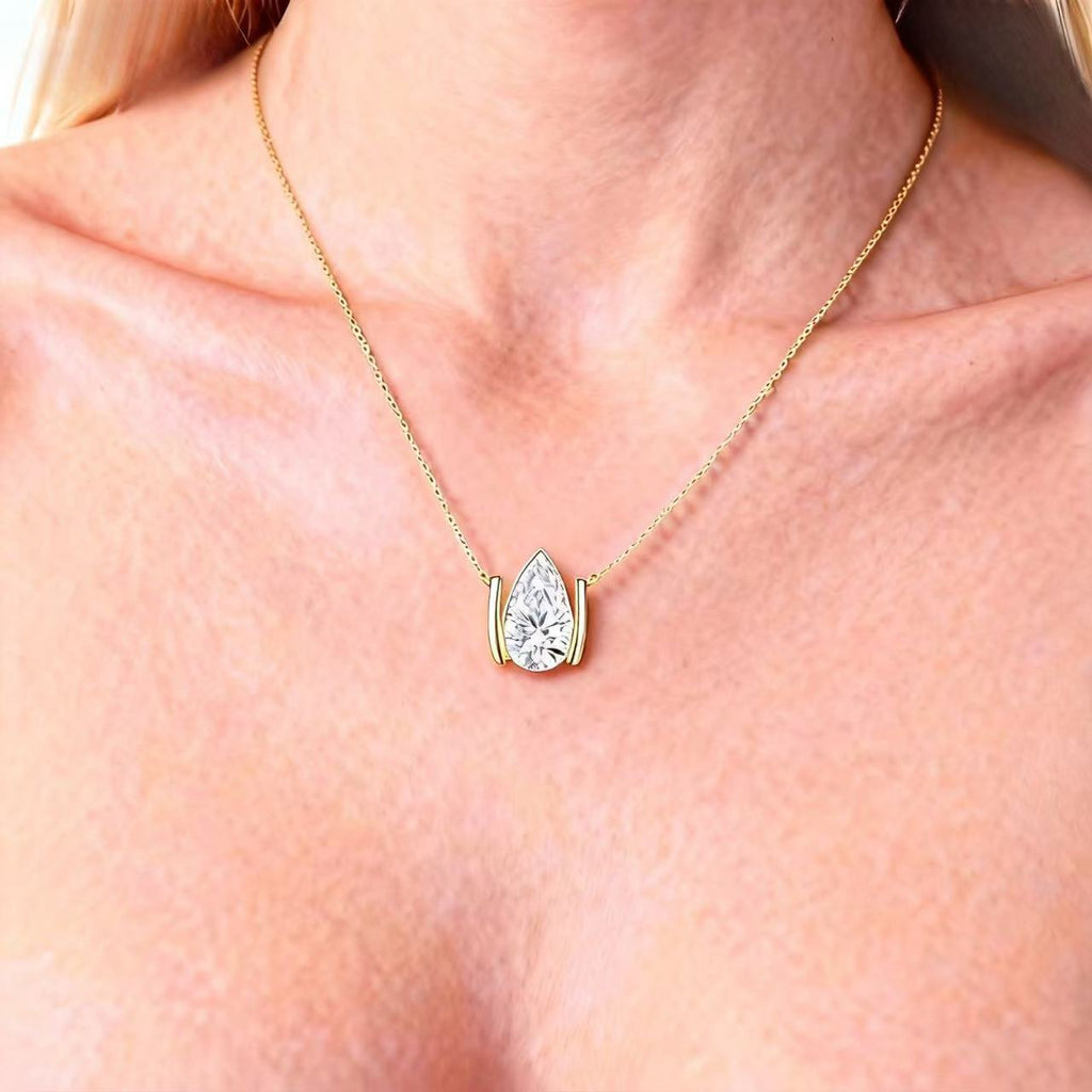 Festival Sparkle: Christmas Tree & Pear Lab-grown diamond Pendant Set N25020003