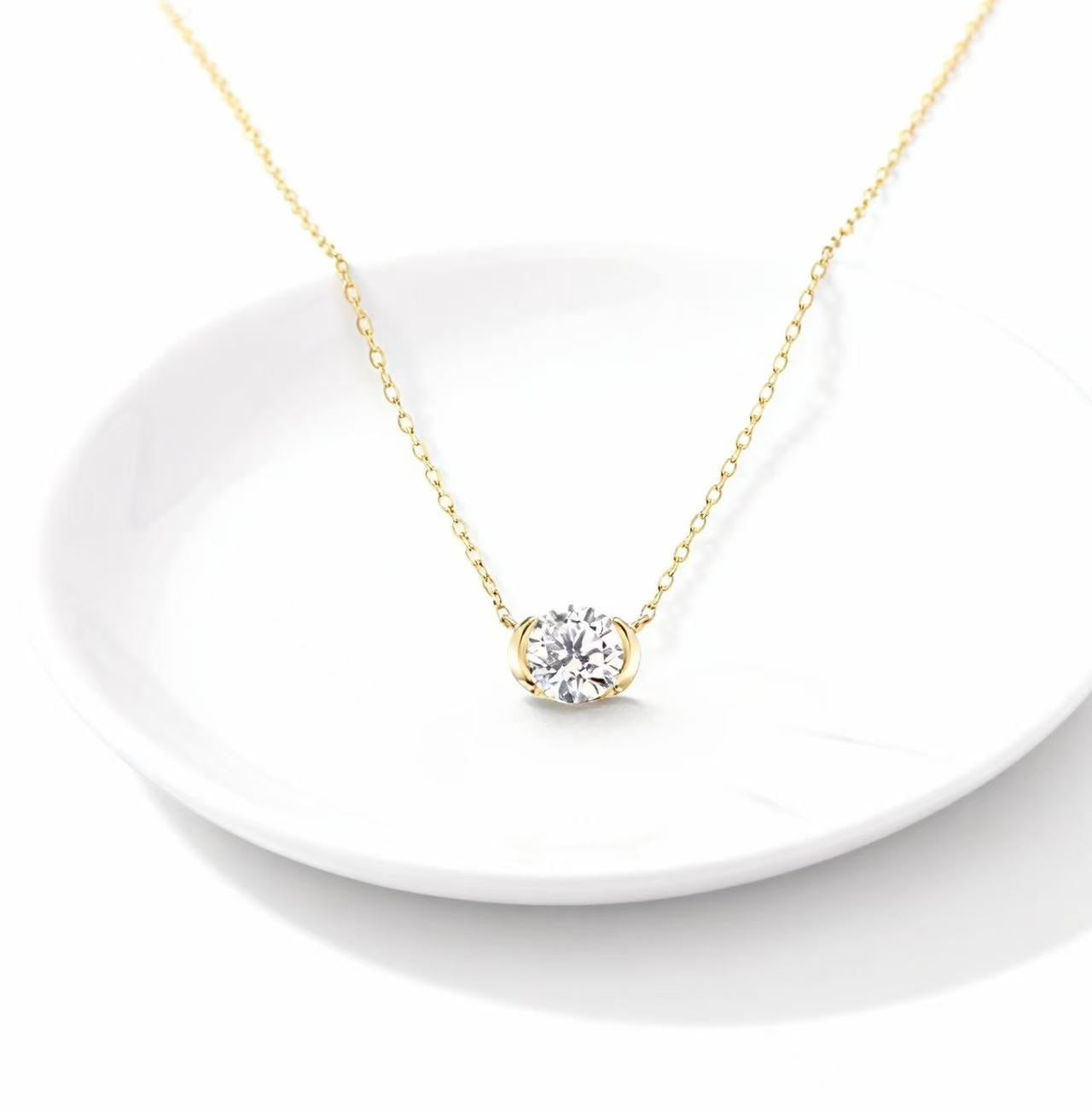 Aetheris Organic Brilliance: 1ct Round "Fruit" Diamond Cluster Necklace Set N25020002