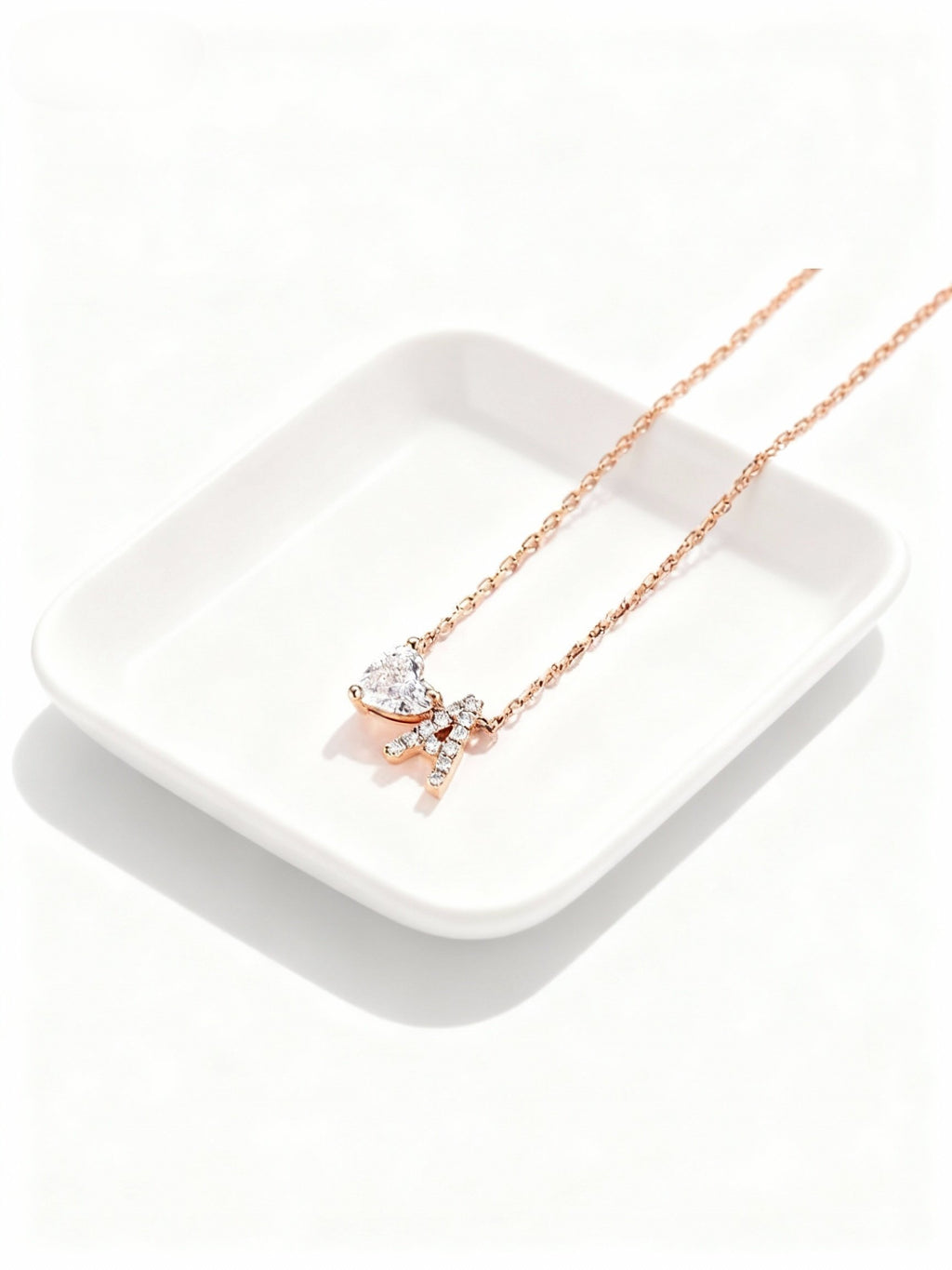 Aetheris Heart Flows with the Will - 1ct Lab-Grown Heart-Shaped Love Diamond Letter Necklace N25020007