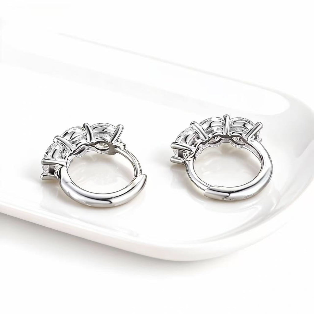 Aetheris Triple Starlight: Three-Stone Diamond Stud Earrings E25020012