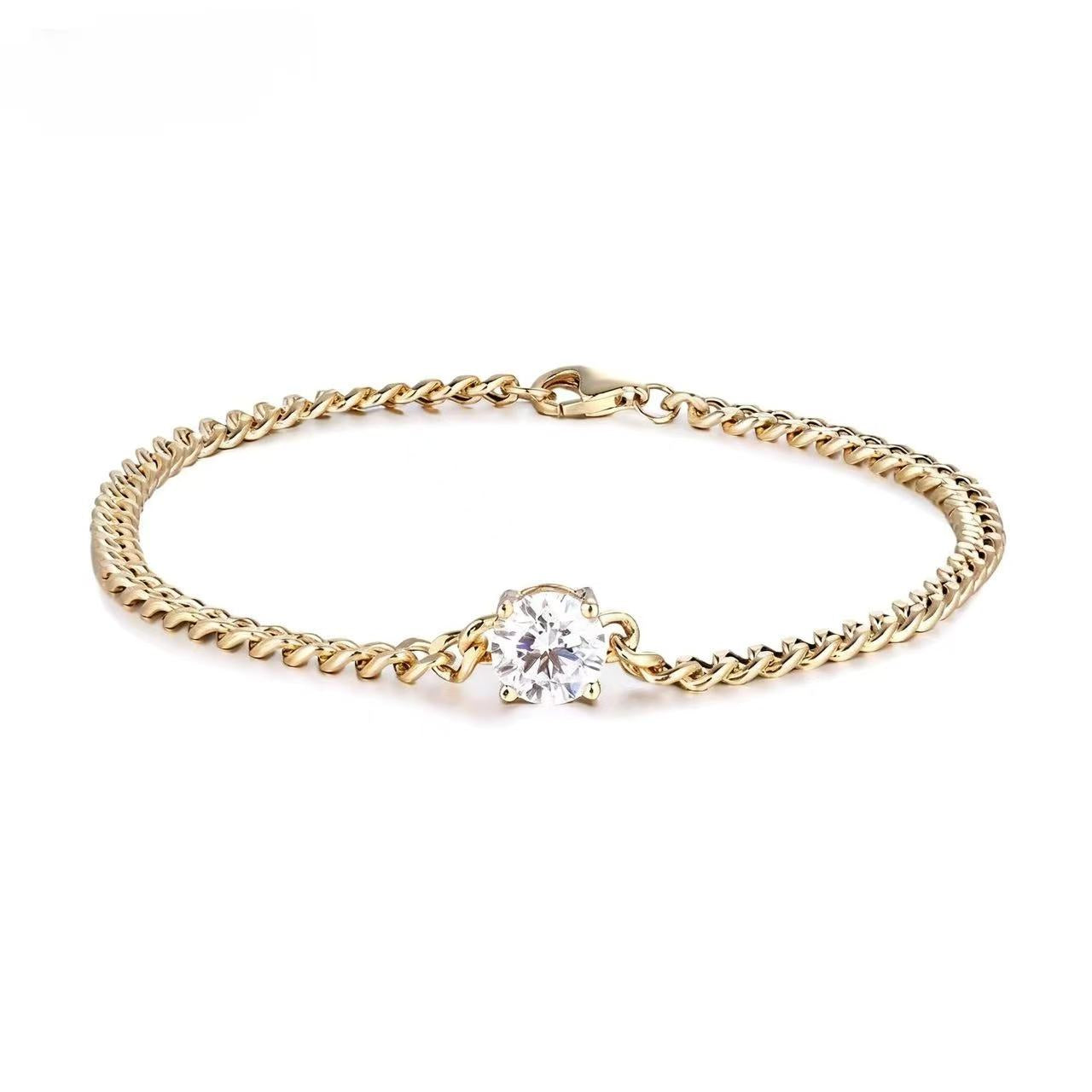 Aetheris One-Stone Cuban Bracelet, Cuban chain Bracelet B26020001