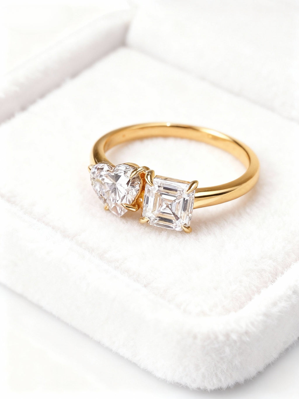 Aetheris Dual Poetry: Heart & Asscher Cut Diamond Ring R25020004