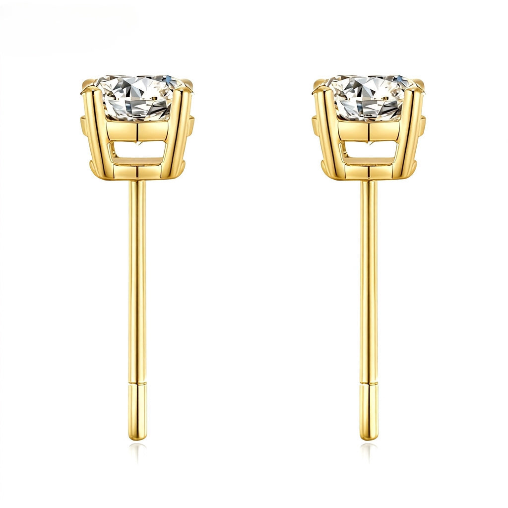 Aetheris Winter's First Light: Four-Prong Round Diamond Stud Earrings E25020001