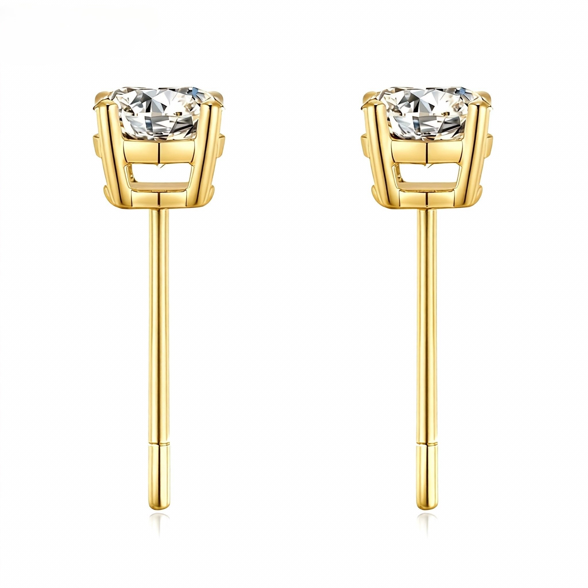 Aetheris Winter's First Light: Four-Prong Round Diamond Stud Earrings E25020001