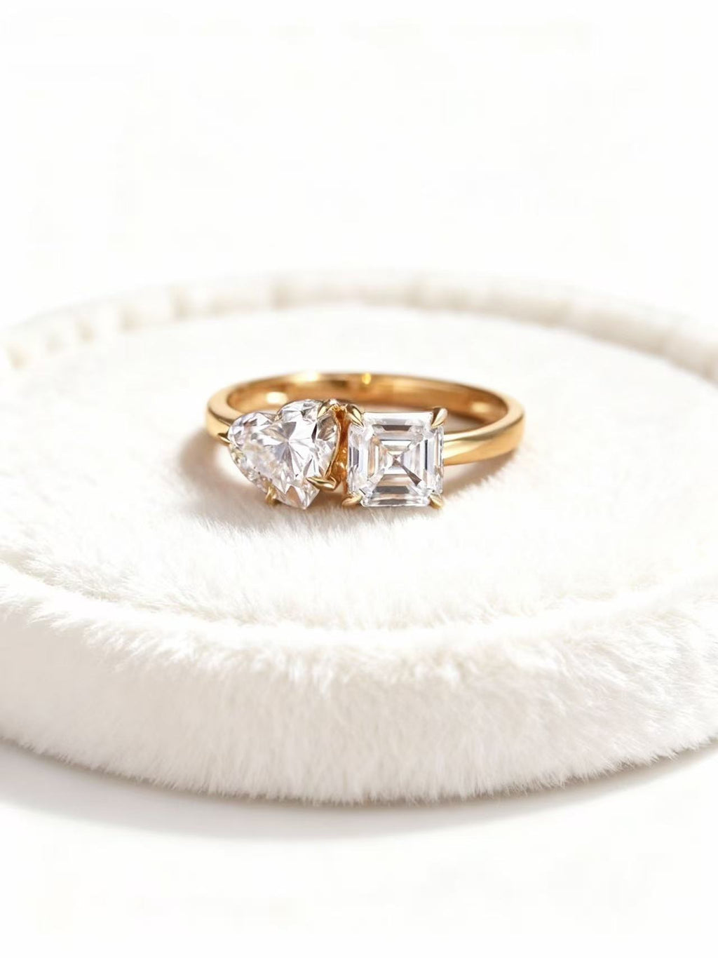 Aetheris Dual Poetry: Heart & Asscher Cut Diamond Ring R25020004