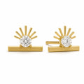 Aetheris First Light Sun Studs, round lab-grown diamond stud earrings, 18K yellow gold