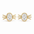 Aetheris Six Whiskers Oval Studs, oval lab-grown diamond stud earrings, 18K yellow gold