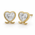 Aetheris Velvet Nose Heart Studs, heart lab-grown diamond stud earrings, 18K yellow gold