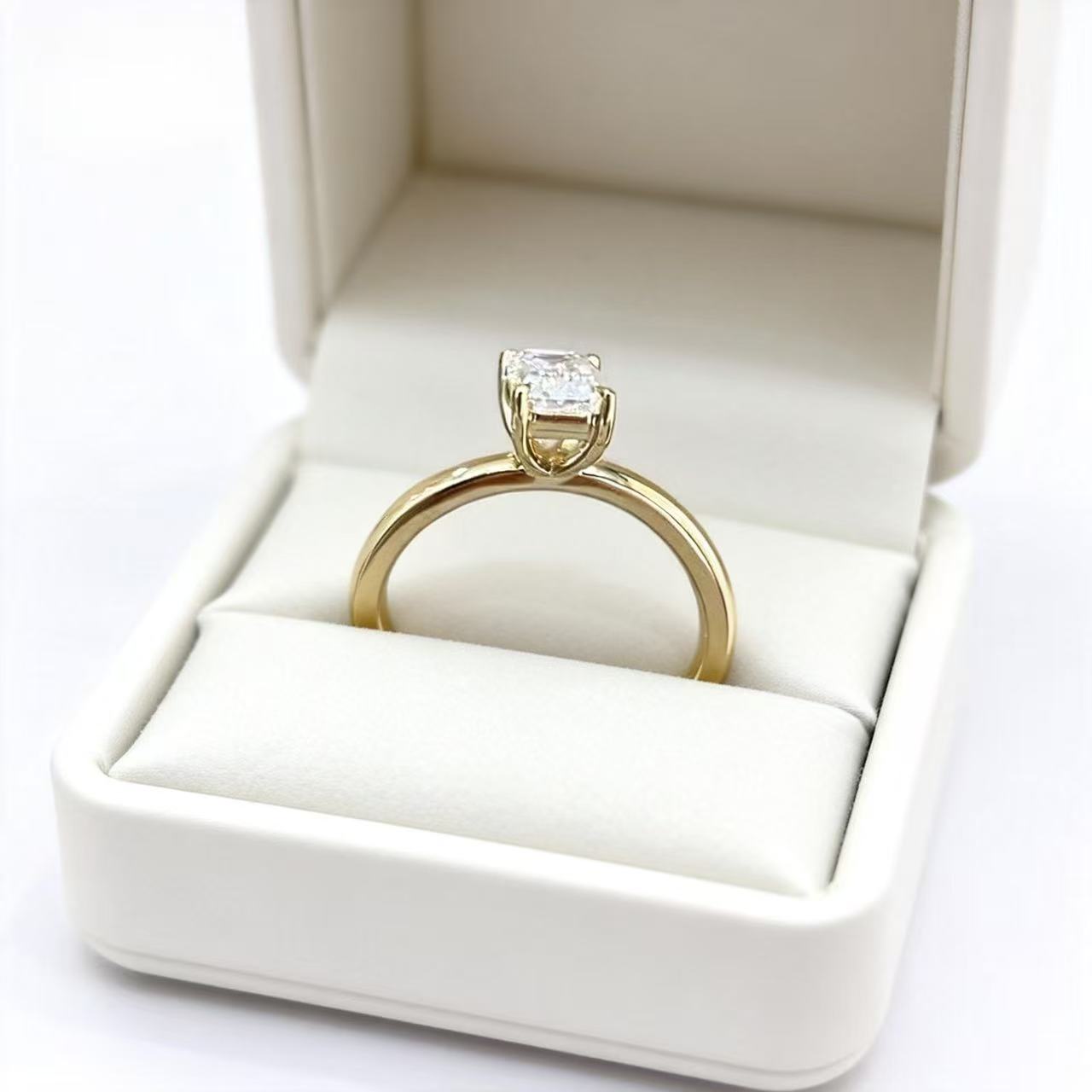 The Architect's Dream:  Emerald Cut Solitaire Ring R25020003